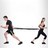 TD® Double corde de résistance sportive musculation équipement de fitness portable multifonction corde de traction 30LB (lbs)