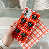 Squid Game Silicone Téléphone Protection Rouge Personnalité Design Couverture Décompression Anti-chute Rouge Homme Téléphone
