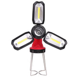 TD® Lanterne Extérieure Multifonctionnelle  4 LED/Lumière COB Lampe de Poche USB Crochet Charge Voiture Entretien Travail Camping