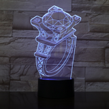TD® Décoratif USB Diamant Anneau 7 Couleurs Télécommande Optique Illusion Veilleuse 3D Visualisation Tableau Bureau Lampes 3D Glow L