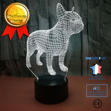 TD® 3D LED Lampe de Bureau Français Bouledogue Mignon Chiot RGB Lumière de Nuit USB Lampe De Bureau Accueil Decro De Noël Cadeau