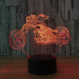 TD® Lampe optique poser décoratif tactile 7 couleurs illusion optique - modèle moto - faible consommation câble USB ou 3 piles AAA