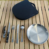 TD® Ensemble de couverts camping acier inoxydable paquet alpinisme voyage couteau pique-nique cuisinière plein air portable