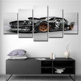 TD® Mur Art Photos Pour Salon 5 Pièces Ford Mustang Rtr Voiture Peinture Toile HD Imprimé sans cadre