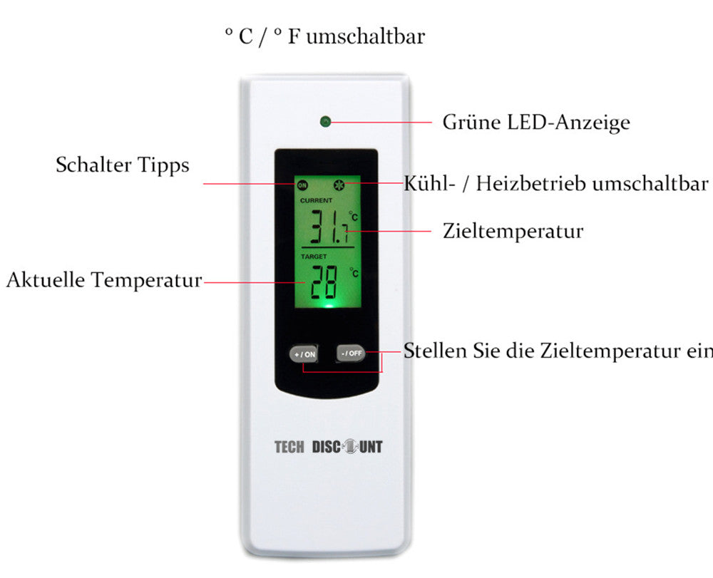 TD® Thermostat ballon eau chaude réglable connecté chaud froid programmable chauffage radiateur température rétroéclairage chaudière
