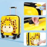 TD® Valise de chariot pour enfants giraffe valise d'embarquement valise de dessin animé 3D roue universelle étanche antivol bagages