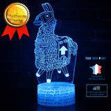 TD® lampe 3d fortnite Alpaga Illusion Lumière Veilleuse 3D Enfant Cadeau De noël 7 Couleurs Changement Lampe + Contrôle à distance