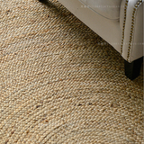 TD® Tapis fait à la main Jute Blanc et naturel 150 cm-MEY2394