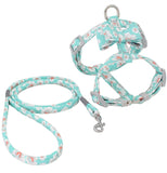 TD® Sangle de poitrine pour animal de compagnie laisse réfléchissante imprimée adaptée aux chats et chiens de petite et moyenne tail