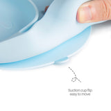 TD® Assiette à dîner en silicone pour enfants dessin animé ours tout-en-un complément alimentaire compartimenté vaisselle pour bébé