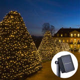 INN® Guirlande lumineuse solaire avec 100 LEDs, fil de lumière Noël en fil de cuivre, décoration festivale, ambiance romantique,