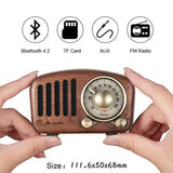 INN® Radio Vintage Haut-Parleur Bluetooth Rétr- Radio En Bois Noyer, Amélioration Des Basses Fortes,Volume Fort, Carte Bluetooth 4.2