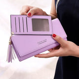 TD® Pochette Femme Portefeuille Porte-monnaie Sac Main Violet Pâle Sacoche Compagnon Compact / Pratique / Billets / Pièces