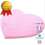 TD® Tapis De Fausse Fourrure Doux Cœur Hirsute DÉCoratif Moderne À La Mode Tapis De Chambre En Peau De Mouton  D'enfant De Fille Ros