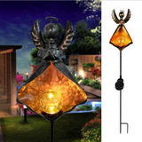 TD® Solaire Lampadaire extérieur - LED rétro fer Bronze soleil Angle Mars Lampes solaires flamme lumière Lampadaire de jardin pelous