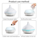 TD® Diffuseur d'arôme de grain de bois, à faible bruit, ultrasonique, atomiseur d'huile essentielle, humidificateur d'air, 300ML