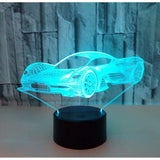 TD® Lampe optique poser décoratif tactile 7 couleur illusion optique - modèle voiture - faible consommation câble USB ou 3 piles AAA