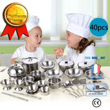 TD® 40 pièces ensemble enfants jouer maison cuisine jouets ustensiles de cuisine ustensiles de cuisine casseroles casseroles cadeau