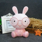 TD® Mignon bébé chambre chevet USB lampe lapin veilleuse LED lampe de nuit cadeau de noël chevet décor enfants lunettes lapins lumiè