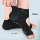 TD® Printemps et été creusant des chaussettes de yoga à bout ouvert et à dos ouvert chaussettes anti-distribution à cinq doigts