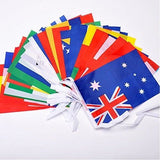 TD® Banderole de Drapeaux du monde 21*14 c m/ Guirlande de Bannière,drapeaux Internationaux/100 Pays différents pour fête 25 m" pour