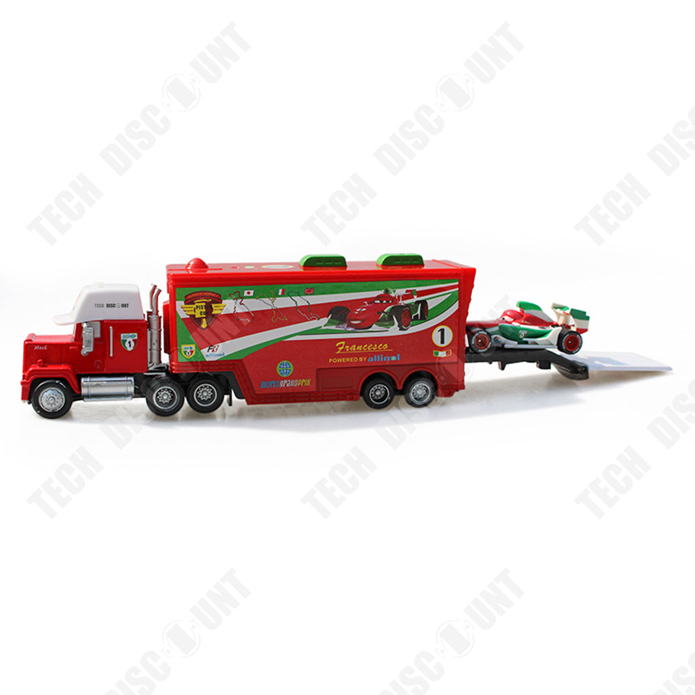 TD® Camion Car Transporter Disney Mac avec jouets de course Cadeau amusant Anniversaire Enfants Garçons Filles Ensemble de remorque