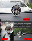 TD® Miroir grossissant voiture bébé rond rétroviseur extérieur angle mort rotatif réglable universel ajustable sécurité vision arriè