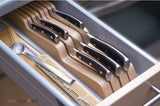 TD® porte couteaux de cuisine tiroir design en bois couverts organisateur stockage pas cher pratique range ustensiles 9 couteaux