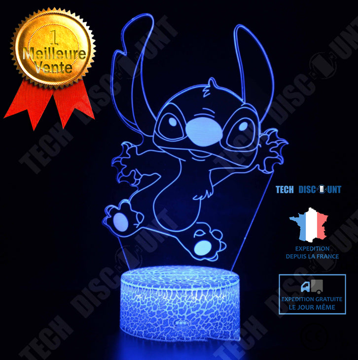 TD® Veilleuse LED 3D pour enfant Lilo Stitch - Lampe de chevet pour ga –
