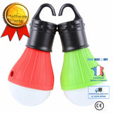 TD® Lot de 2 Lampe de camping éclairage extérieur randonnée tente mode de commutation lumière LED alimentation 3 piles AAA rouge ver