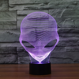 TD® 3D Lampe Illusion Optique Led Veilleuse 3D Emoji Alien Lampe Table De Bureau Nuit Lumière 7 Changement De Couleur Usb Led
