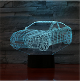 TD® Décoratif USB Voiture 7 Couleurs Télécommande Illusion Optique Veilleuse 3D Visualisation Tableau Bureau Lampes 3D #1381