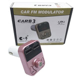 TD® Transmetteur de Voiture FM/ Double USB Bluetooth 4.1/ Chargeur Kit mains libres voiture Transmetteur FM Lecteur MP3/Or Rose