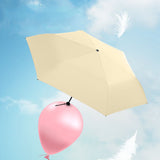 TD® Parapluie ultra-léger  de protection UV mini squelette compact portable en fibre de carbone à double usage pluie beige soleil
