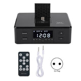 INN® Réveil 3 en 1 Recharge USB Lecture Radio FM stéréo Haut-parleur Bluetooth 110-240V (Noir EU)