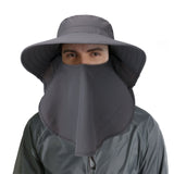 TD® Chapeaux de soleil pour hommes et femmes en plein air chapeau de cape couvrant le visage à grand bord
