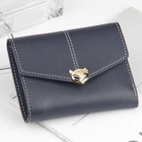 TD® Portefeuille Femmes Mode Porte-cartes en cuir ID Bourse Portefeuille Sac à main  Bouton à Pression en Forme de Tête de Renard