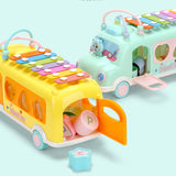 TD® Puzzle frapper sur le piano bus jouet pour enfants blocs de construction multifonctionnels perle ligne de traction frapper