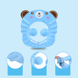 TD® Bonnet de douche protecteur d'oreille imperméable pour bébé Bonnet de shampoing de bain bleu Chapeau de soleil Produits pour béb