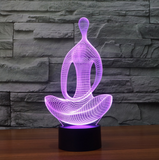 TD® Cadeau de Noël Yogic 3D LED Illusion USB Veilleuse Acrylique Lampe de table 7 couleurs changean