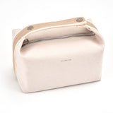 TD® Sac cosmétique toile de voyage portable sac de rangement couleur beige grande capacité sac de lavage trousse cosmétique bagage