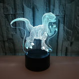 TD® IFCOW®Veilleuse de dinosaure 3D avec télécommande - 16 couleurs et 3 changements de motif Veilleuse 3D - Lampe à illusion LED