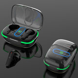 TD® Casque Bluetooth sans fil Bluetooth 5.3 Compartiment transparent  Compact Affichage numérique intelligent Oreillette à double mo
