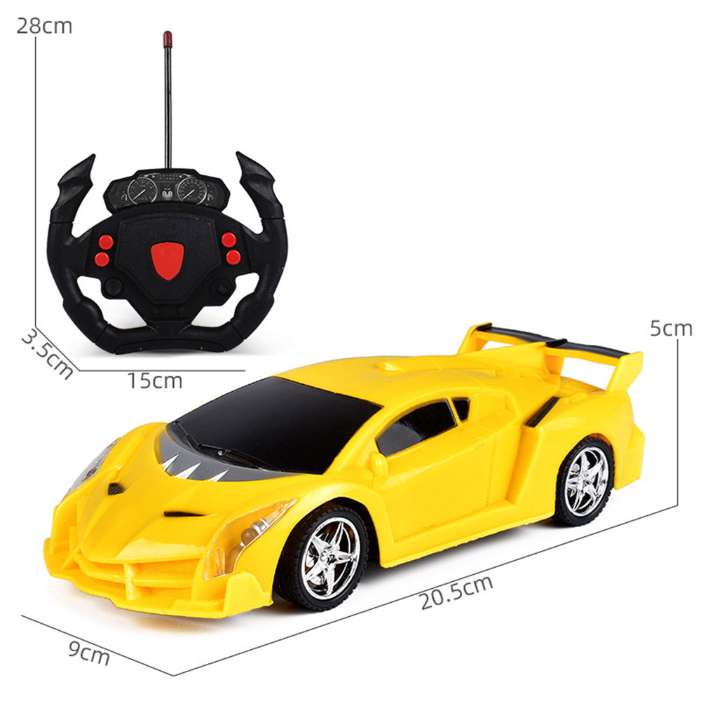 TD® Voiture télécommandée jaune électrique sans fil pour enfants jouet cadeau idéal avec lumière LED