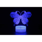 TD® Lampe optique poser décoratif tactile 7 couleurs illusion optique - modèle papillon - faible consommation câble USB 3 piles AAA