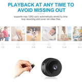 TD® Caméra de surveillance Full HD 1080p, Petite caméra A9 avec vision nocturne infrarouge et enregistrement, Caméra pour sport