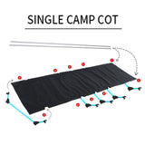 TD® Lit pliant léger extérieur lit de camping portable escorte de marche simple pause déjeuner lit de camping en alliage d'aluminium