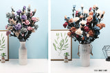 TD® rose artificielle bouquet blanche petale seche deco decoration fleur mariage maison anniversaire chambre fille petite realiste