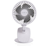TD® Ventilateur de bureau haut et bas secouant la tête clip ventilateur charge usb pliant petit ventilateur à trois vitesses blanc