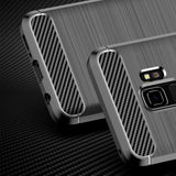 TD® Téléphone portable Samsung Galaxy S9+ Coque de protection en fibre de carbone brossée Samsung S9 coque souple anti-chute